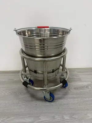 Durable Construction Stainless Steel Kick Bucket With Wheels