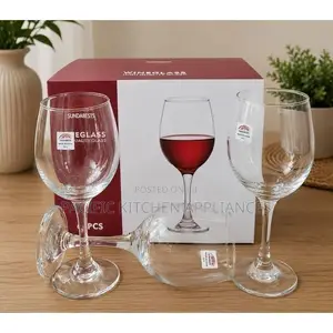 Sundabest Wine Glasses Set – 6 Pieces 300ml Crystal Clear
