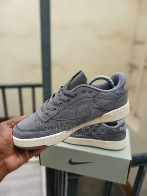 Grey Suede Reebok Club C 85 Casual Sneakers.