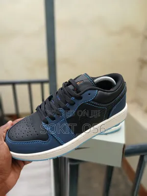 Nike Air Jordan 1 Low Sneakers in a Dark Obsidian,