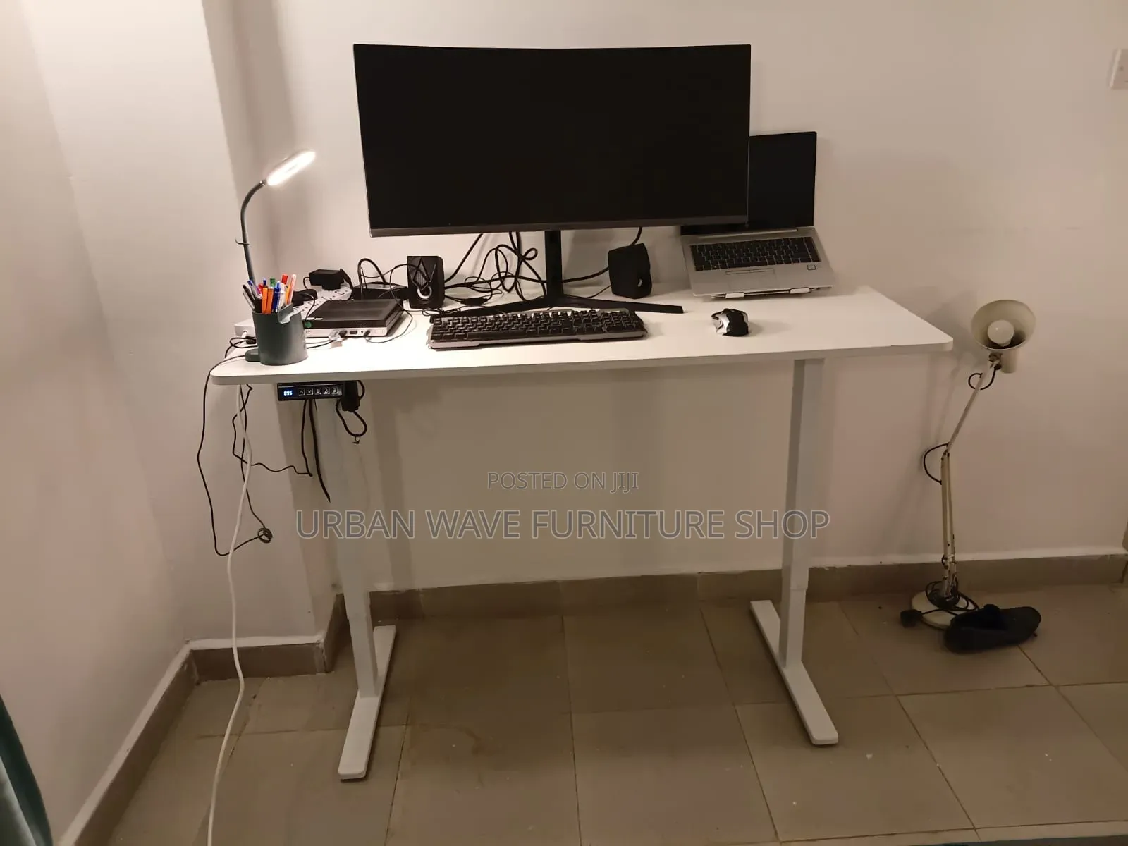 1.2 Black White Adjustable Height Desks