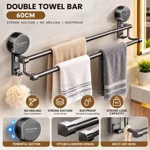 Wall Mounted Bathroom Double Pole Towel Rack