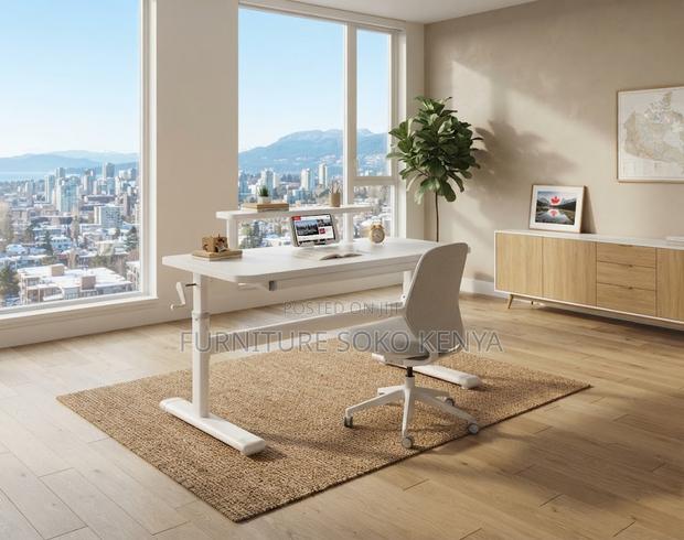 Manual Sit-Stand Desk – Adjustable Home & Office Workstation - thumbnail 2