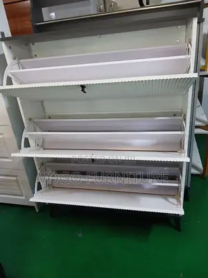 Shoe Rack; Wooden Bucket Flip-Drawer Shoe Storage Cabinet