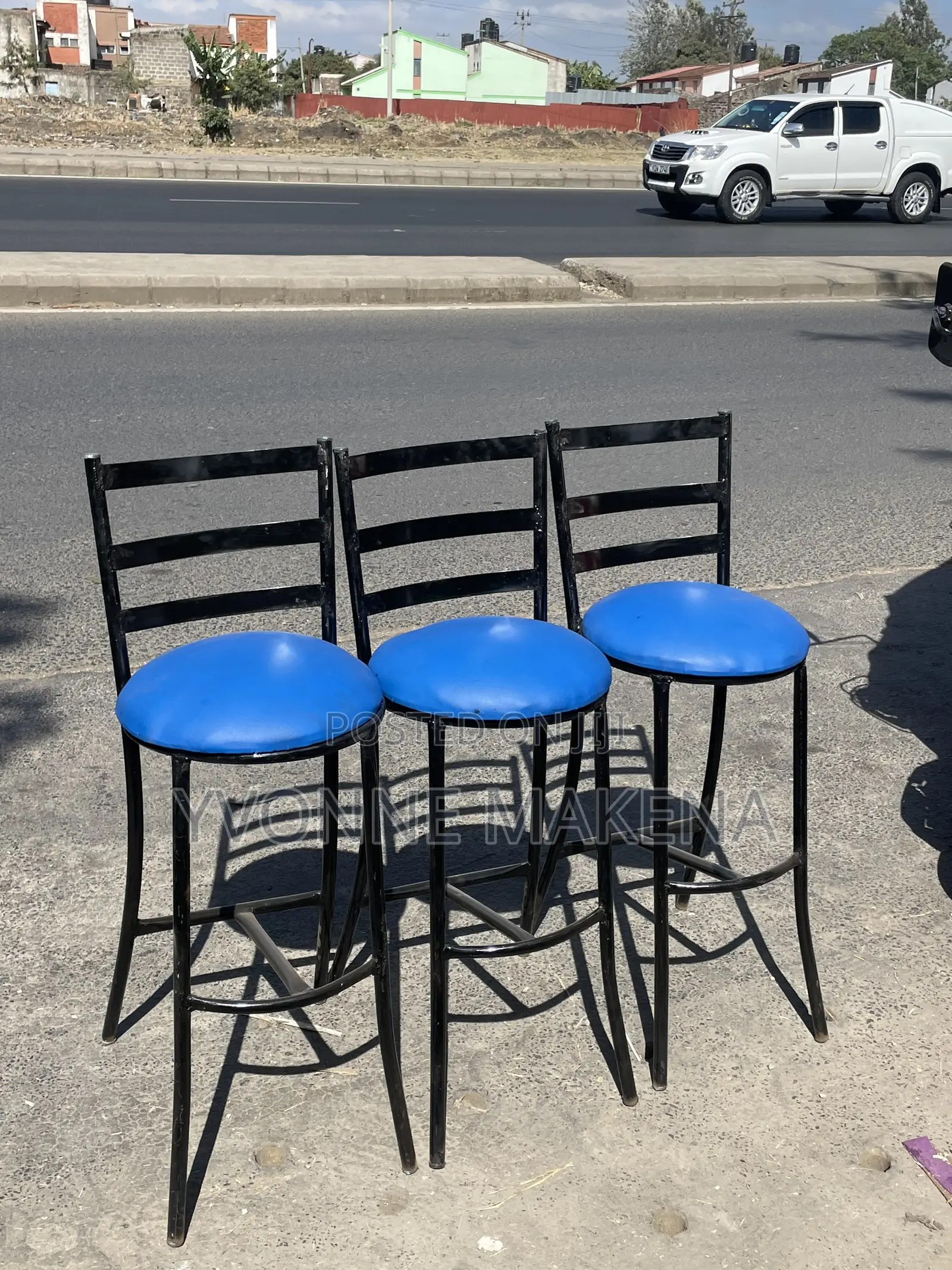 Blue High Flat Chair