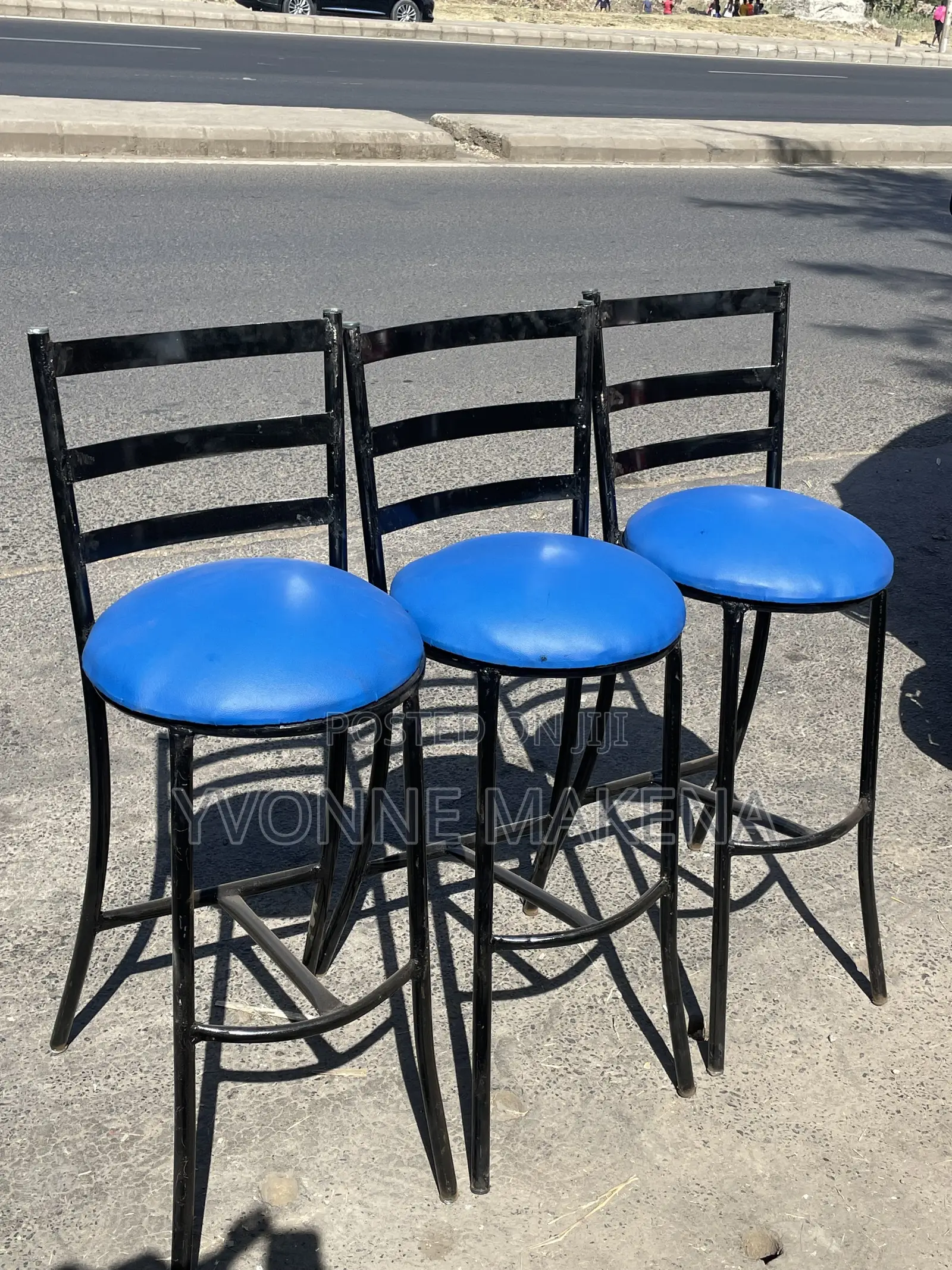 Blue High Flat Chair