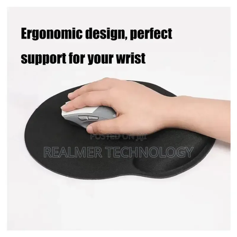Gel Ergonomic Mouse Pad With Wrist Support – Black