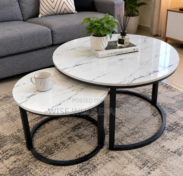 Marble Finish MDF Nesting Coffee Tables - thumbnail 2
