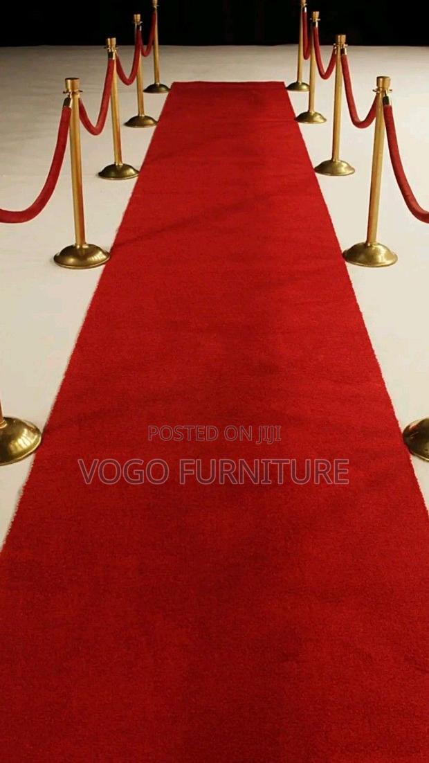 Queue Barrier; Gold Steel Queue Control Post With Red Velvet Rope - thumbnail 7