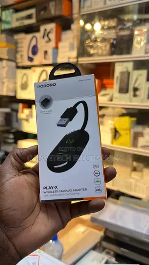 Porodo Play-X Wireless Adapter for CarPlay With Wi-Fi and Bluetooth