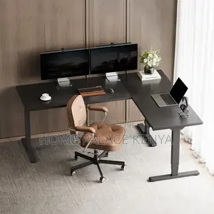 Standing Desk; Ergonomic L-Shaped Electric Sit Stand Desk for Home