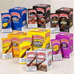Backwoods Cigars Cigarillos Natural Leaf Wraps 5 Pack - 12 Flavours
