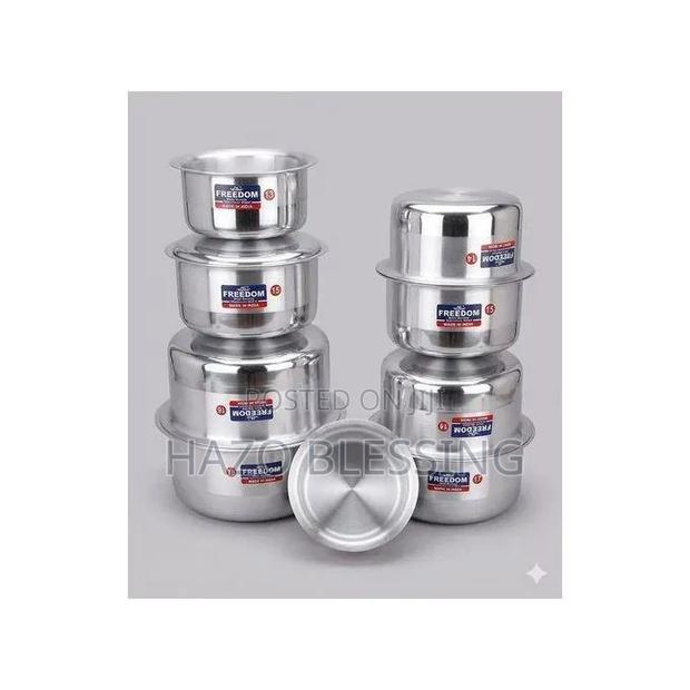Freedom Heavy Gauge Stainless Steel Sufuria Set – 8 PCS - main view