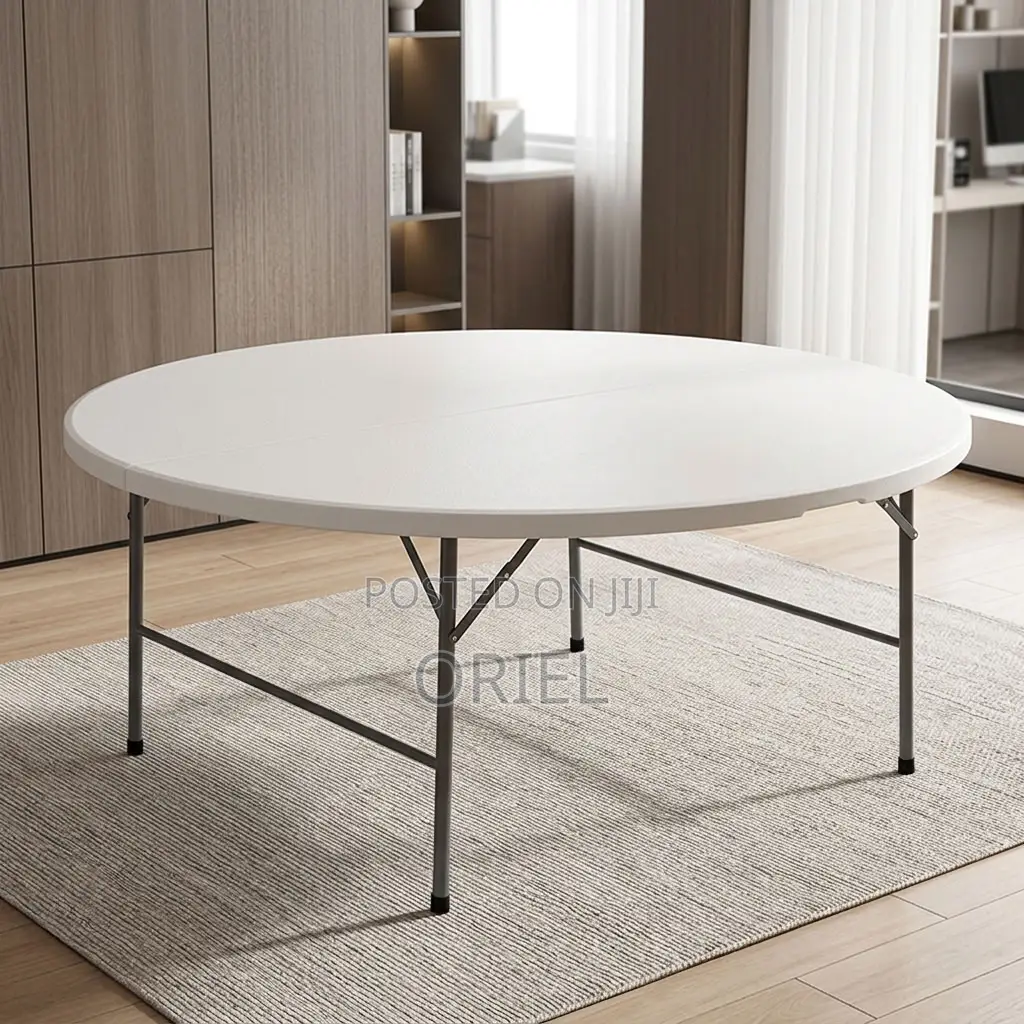Office Table : 1500MM Round Plastic Table - Foldable