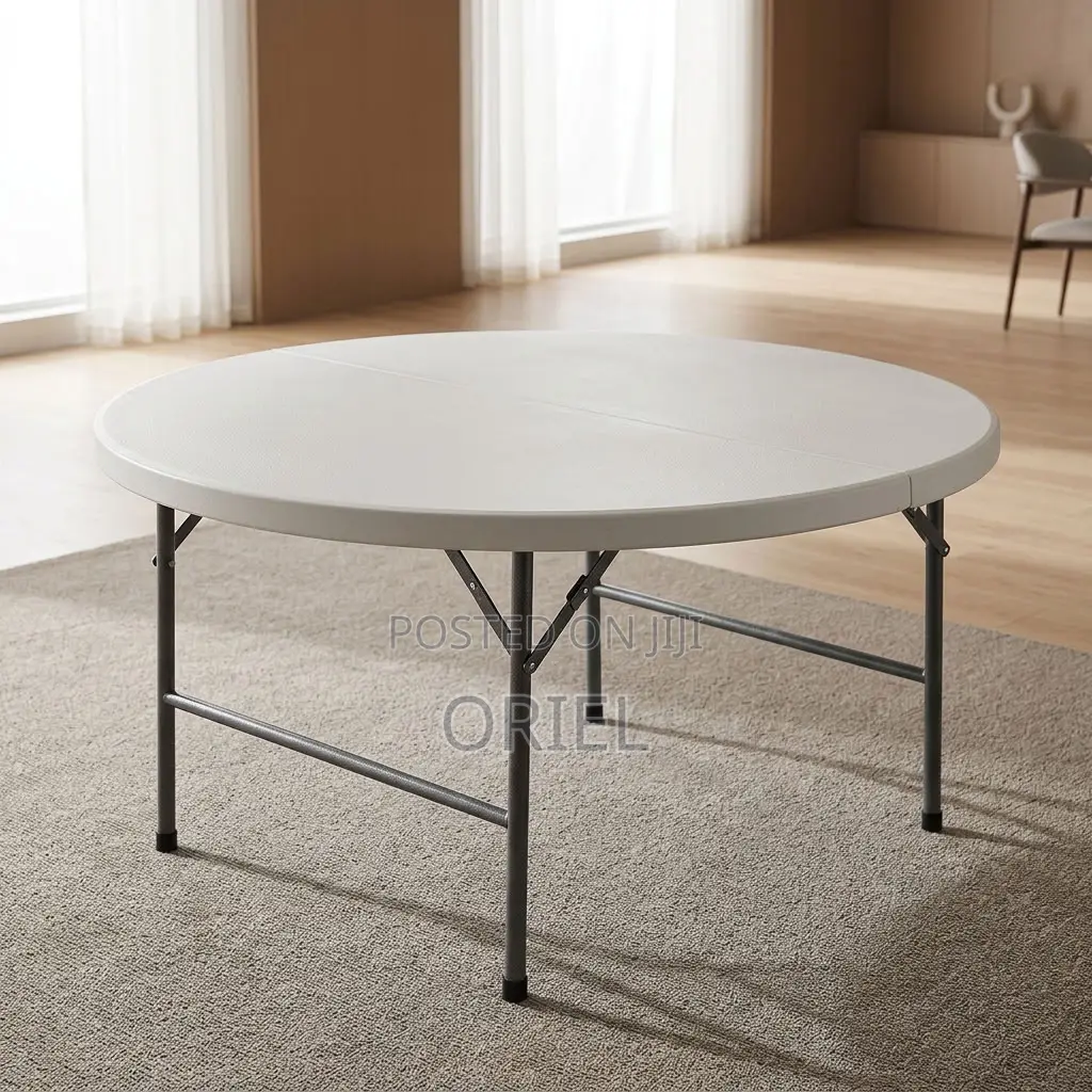 Office Table : 1500MM Round Plastic Table - Foldable