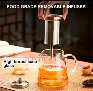 Tea Decanter Heat Resistant Pot , Glass With Stainless Sieve