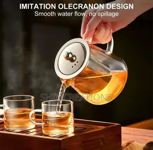 Tea Decanter Heat Resistant Pot , Glass With Stainless Sieve