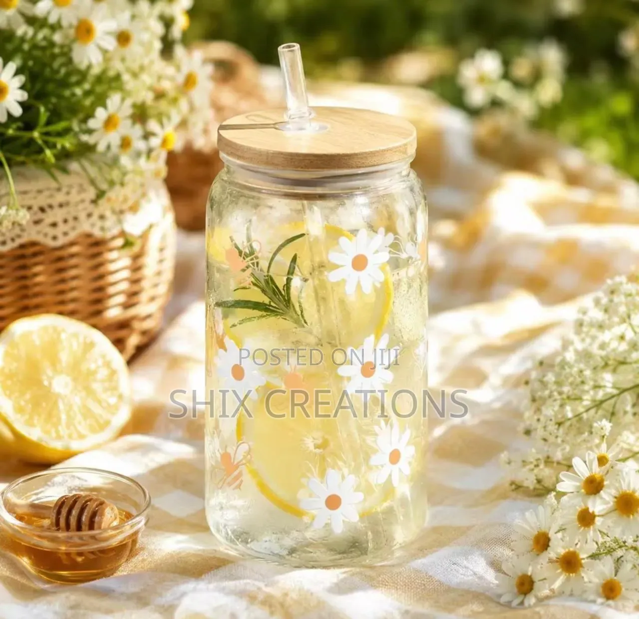 Portable Smoothie Glass Mug With Lid Juice Jar With Lid