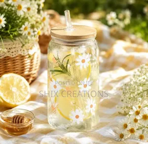 Portable Smoothie Glass Mug With Lid Juice Jar With Lid