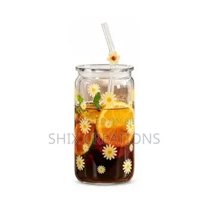 Portable Smoothie Glass Mug With Lid Juice Jar With Lid