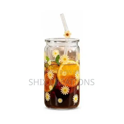 Portable Smoothie Glass Mug With Lid Juice Jar With Lid