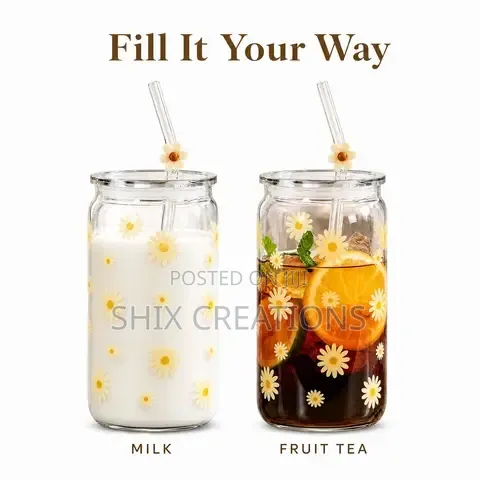 Portable Smoothie Glass Mug With Lid Juice Jar With Lid