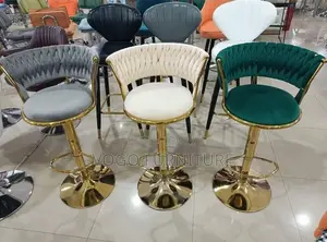 Bar Stool; 360-Degree Swivel Height Adjustable Bar Stool