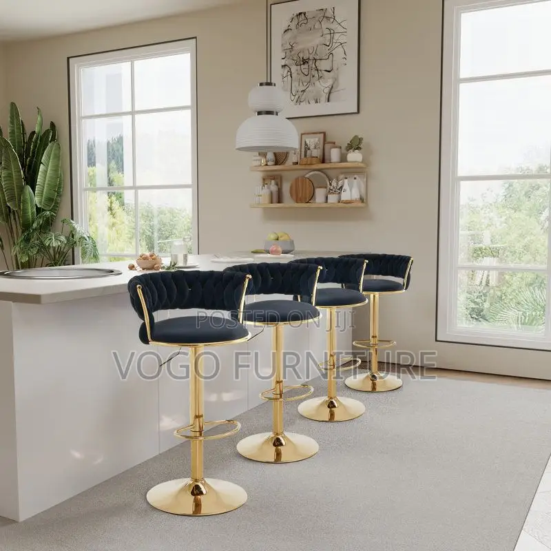 Bar Stool; 360-Degree Swivel Height Adjustable Bar Stool