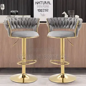 Bar Stool; 360-Degree Swivel Height Adjustable Bar Stool