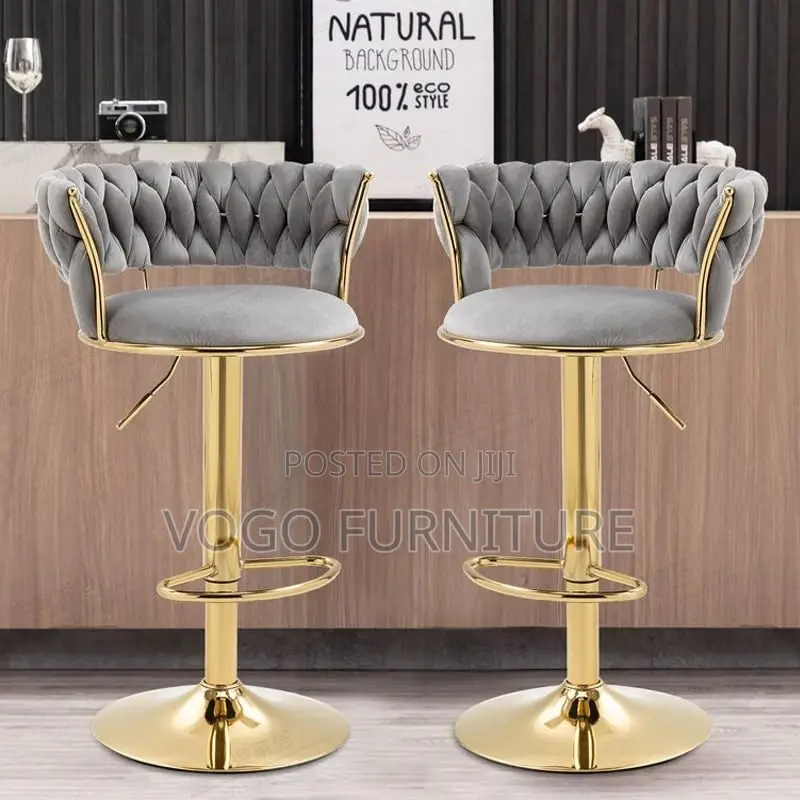 Bar Stool; 360-Degree Swivel Height Adjustable Bar Stool