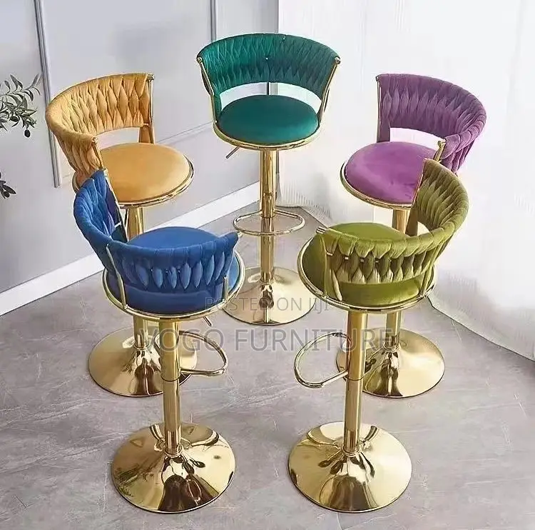 Bar Stool; 360-Degree Swivel Height Adjustable Bar Stool