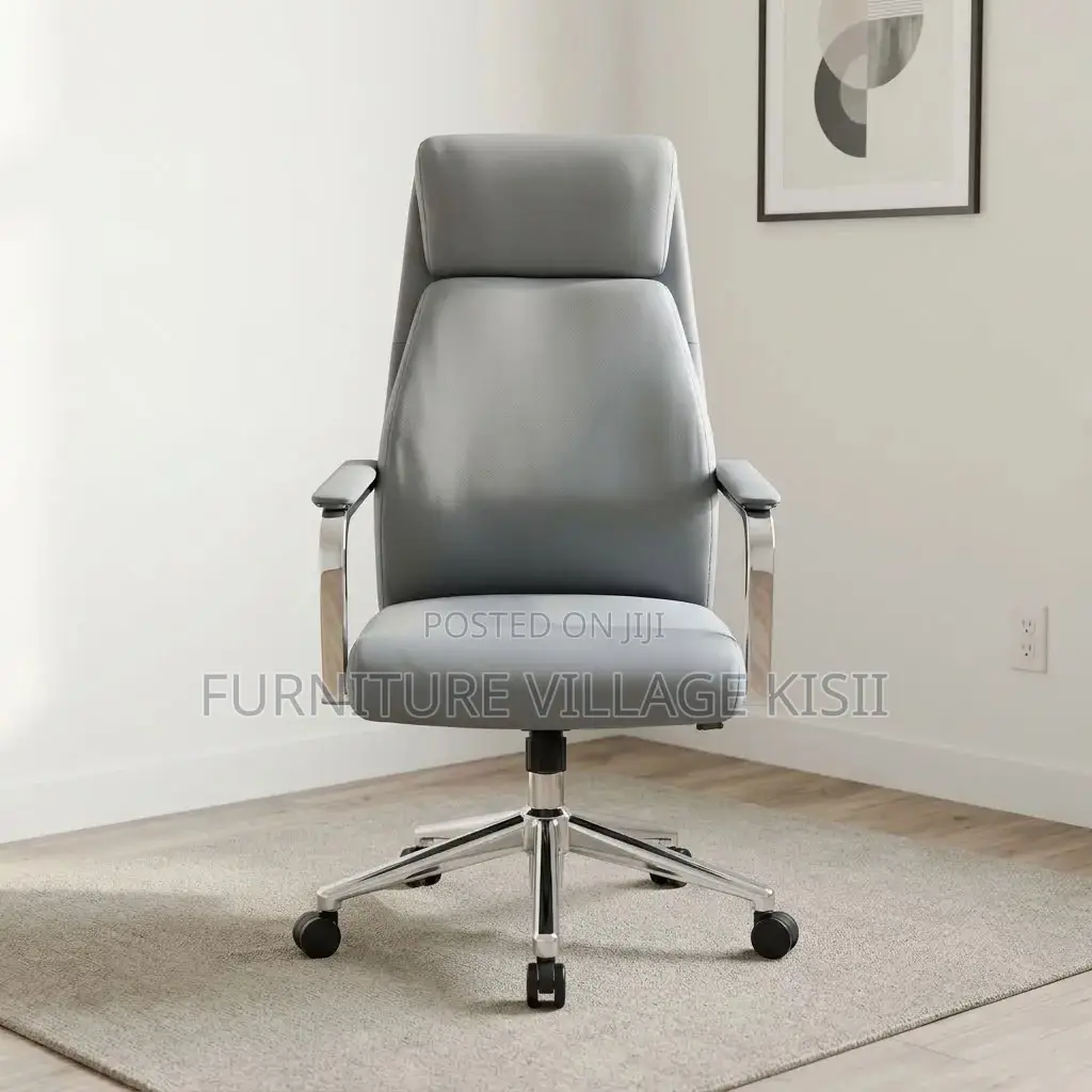 Executive Gray Swivel Office Chair