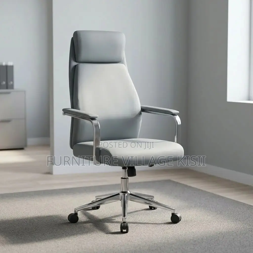 Executive Gray Swivel Office Chair