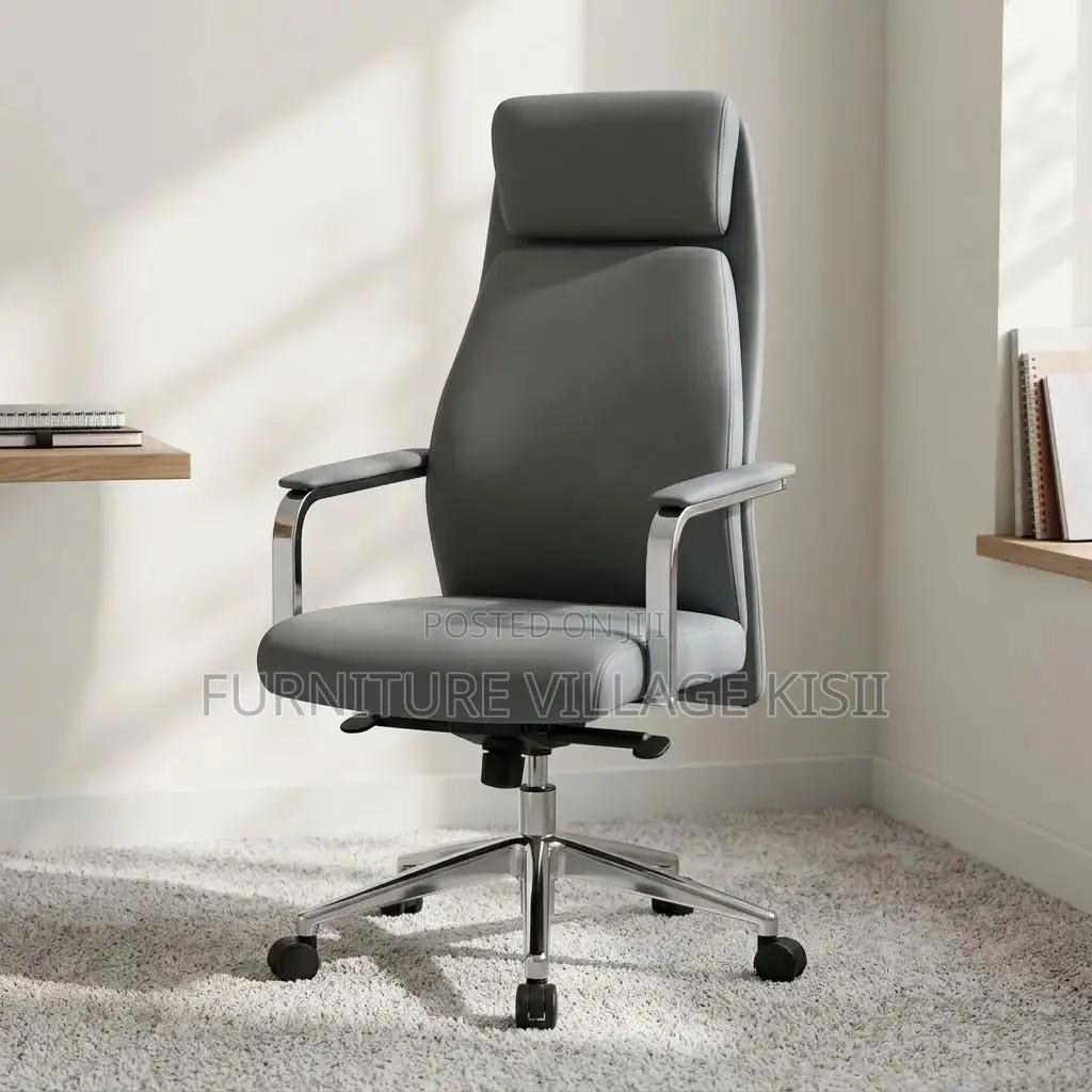 Executive Gray Swivel Office Chair