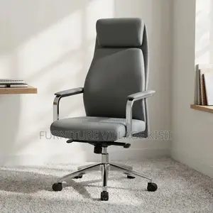 Executive Gray Swivel Office Chair