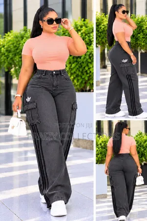 Heavy Denim 2pc Adidas Cargo Trouser With a Free Size Pullneck Top