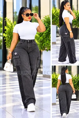 Heavy Denim 2pc Adidas Cargo Trouser With a Free Size Pullneck Top