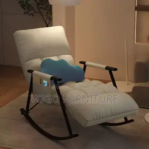 Rocking Chair; Modern Upholstered Rocking Chair With Padded Armrests