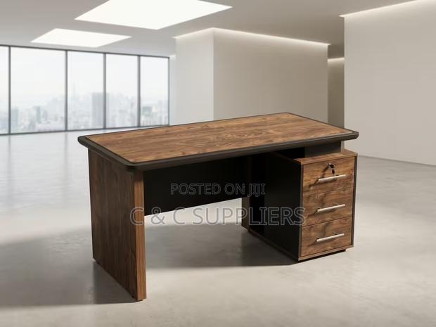 1.2M Modern Brown Office Desk - thumbnail 3