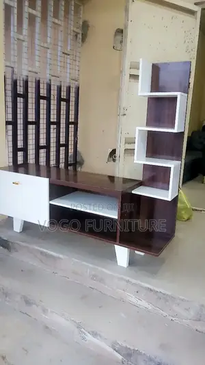 TV Stand; Modern TV Stand With Open Side Storage Shelves