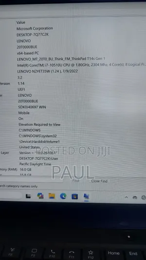 Laptop Lenovo ThinkPad T14s Gen 1 16GB Intel Core i7 SSD 500GB