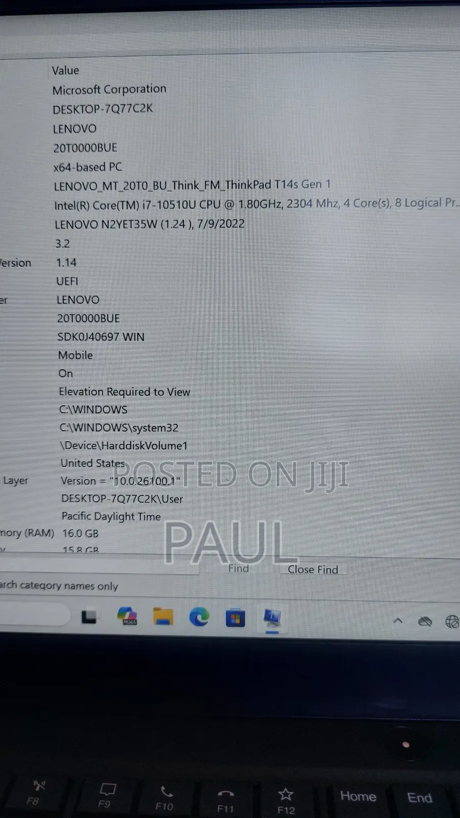 Laptop Lenovo ThinkPad T14s Gen 1 16GB Intel Core i7 SSD 500GB