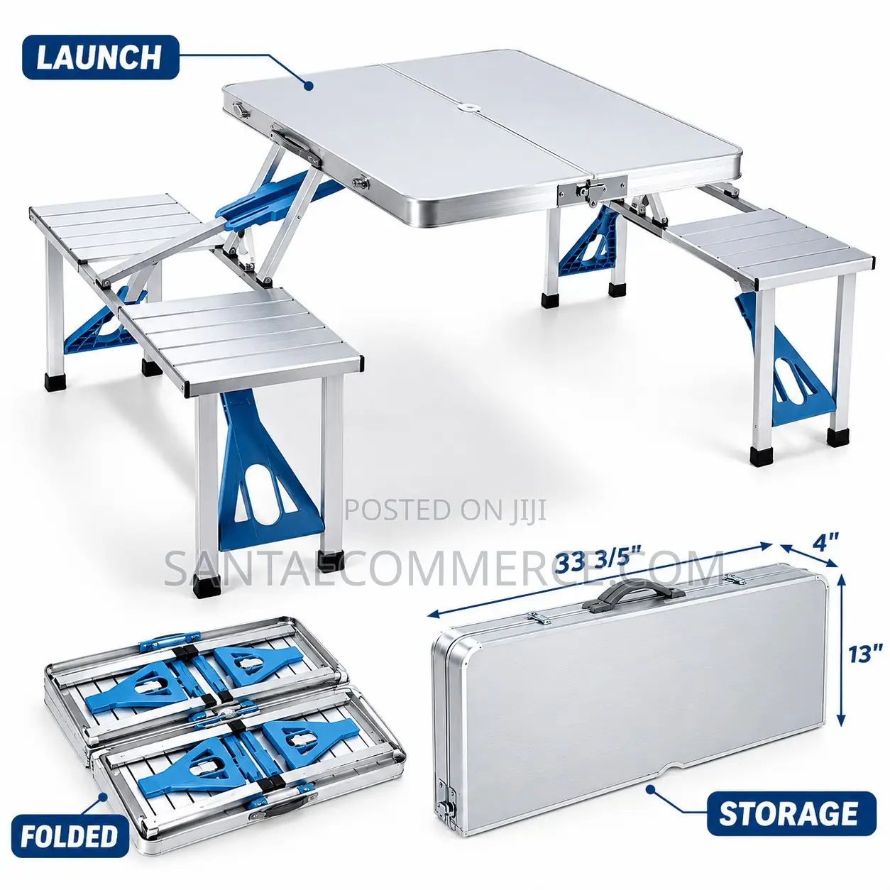 Portable Folding Camping Table With 4 Seats