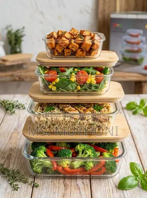 4 PCs Premium, Eco-Friendly Glass Containers Ft Airtight Bamboo Lids
