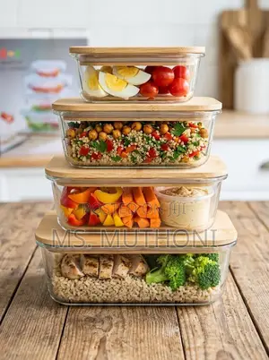 4 PCs Premium, Eco-Friendly Glass Containers Ft Airtight Bamboo Lids