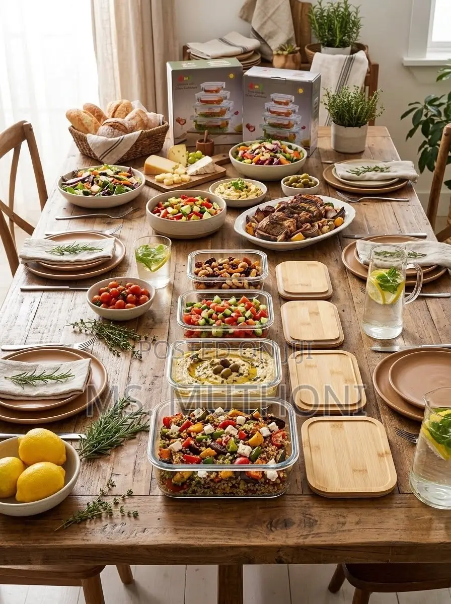 4 PCs Premium, Eco-Friendly Glass Containers Ft Airtight Bamboo Lids