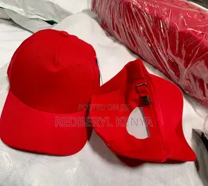5 Panel Red Polyester Cap