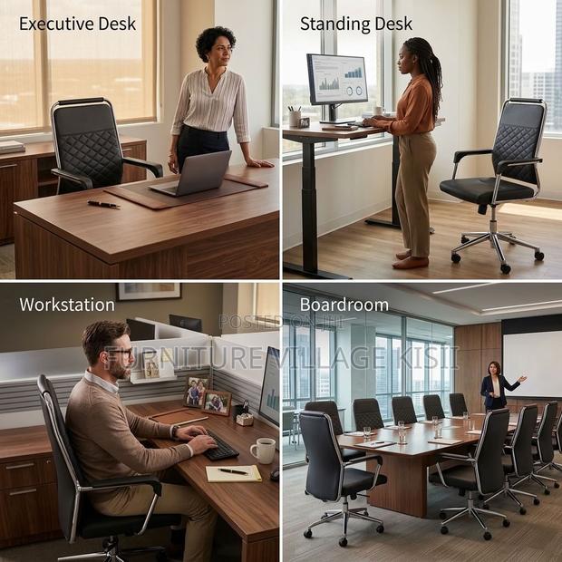 High-Back Executive Office Leather Chair - thumbnail 9