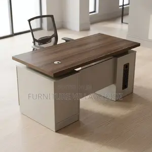 Modern Corporate Office Desk With Storage Cabinets