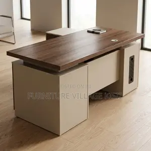 Modern Corporate Office Desk With Storage Cabinets